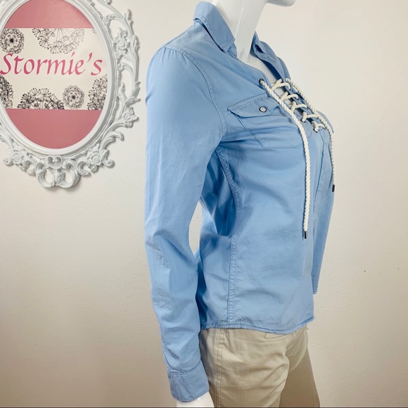 Victoria’s Secret / Pastel Blue Rope Tie V Neck - Picture 3 of 8